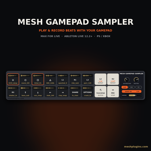 Mesh Gamepad Sampler for Ableton Live — Play & Record Beats with Your Game Controller