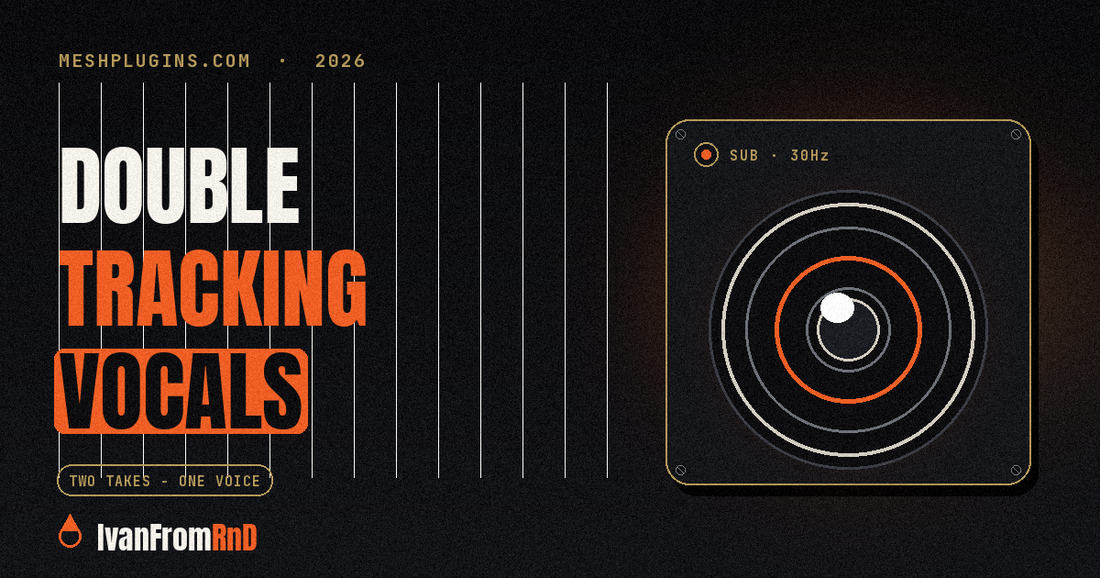 Double tracking vocals guide with panning and level settings