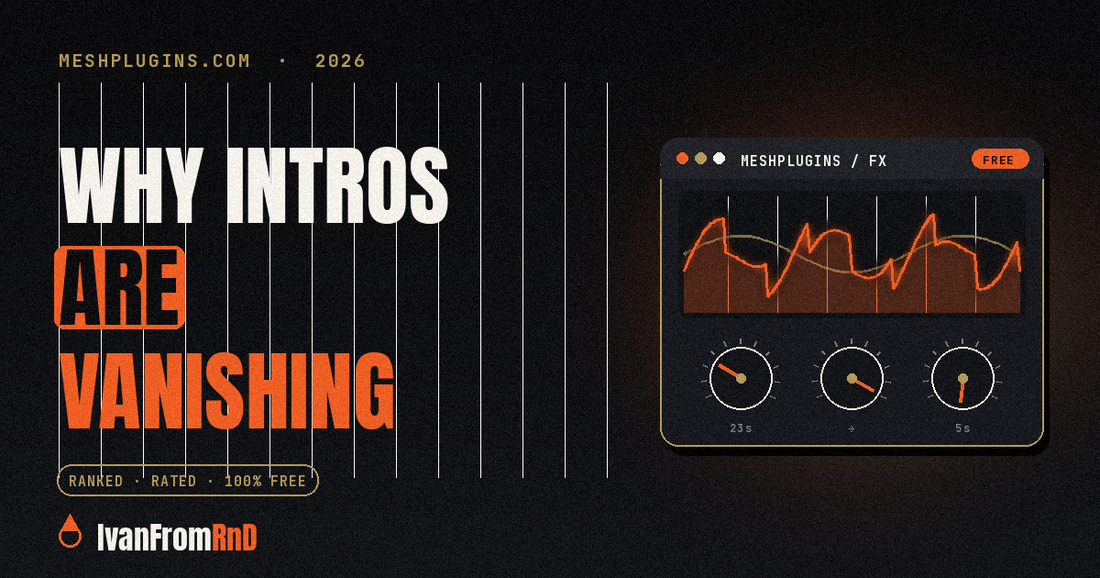 Song intros getting shorter chart - 23s to 5s - Meshplugins.com