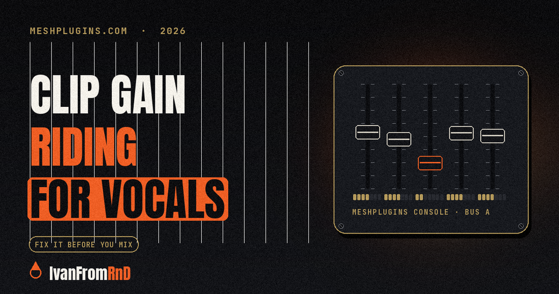 Clip gain riding on a vocal waveform before compression