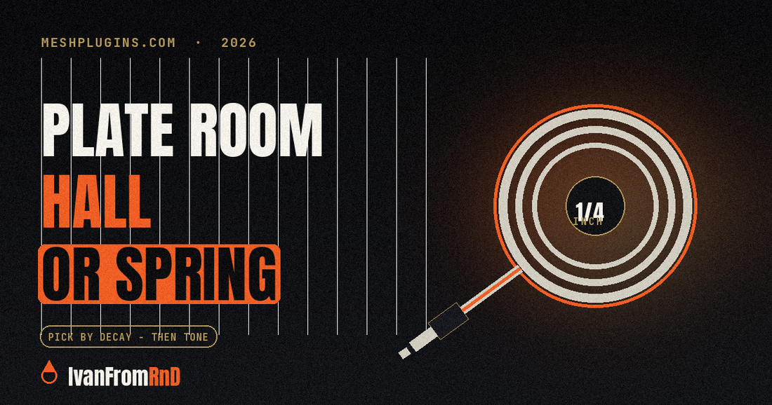 Vocal reverb types compared: plate, room, hall, spring