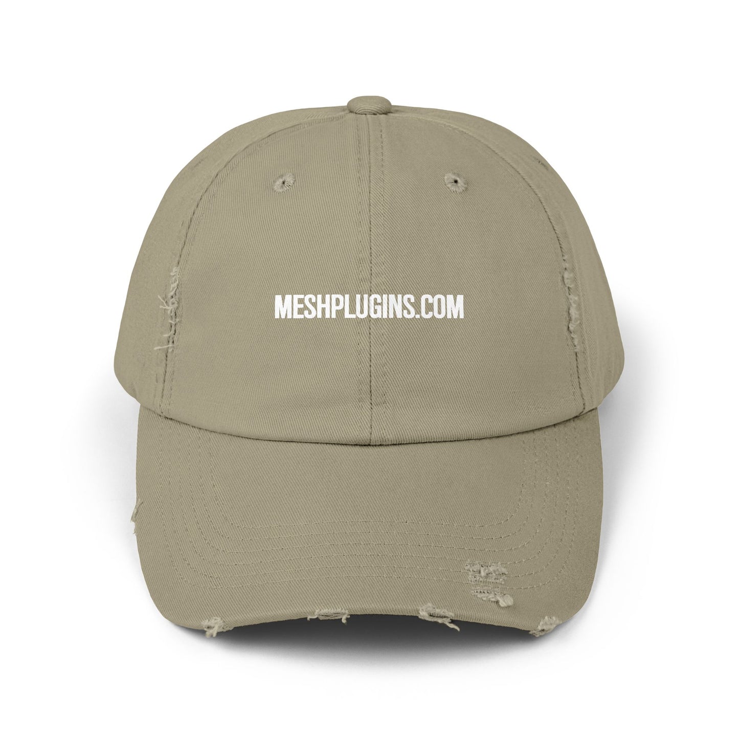 MeshPlugins.com Unisex Distressed Cap | 100% Cotton Twill Adjustable Hat