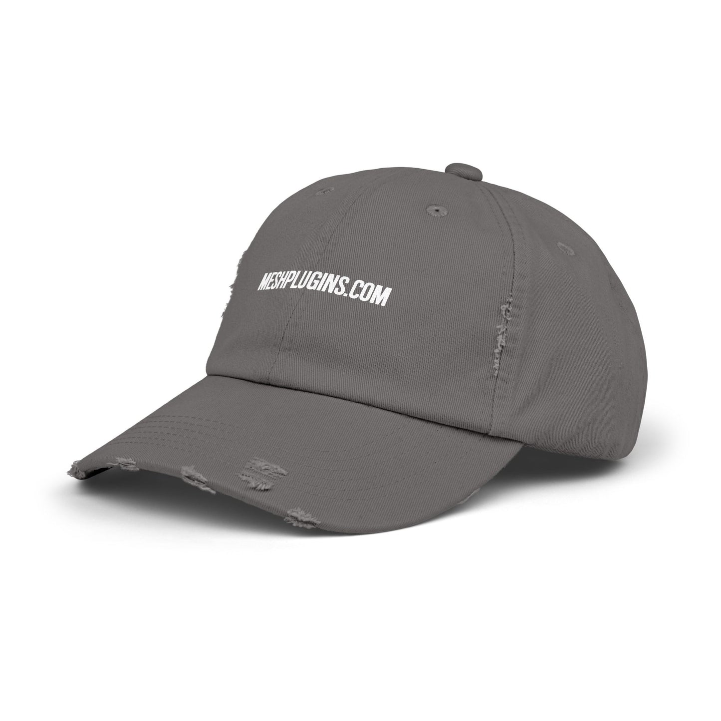 MeshPlugins.com Unisex Distressed Cap | 100% Cotton Twill Adjustable Hat