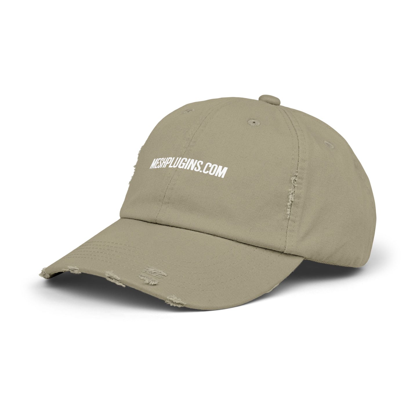 MeshPlugins.com Unisex Distressed Cap | 100% Cotton Twill Adjustable Hat