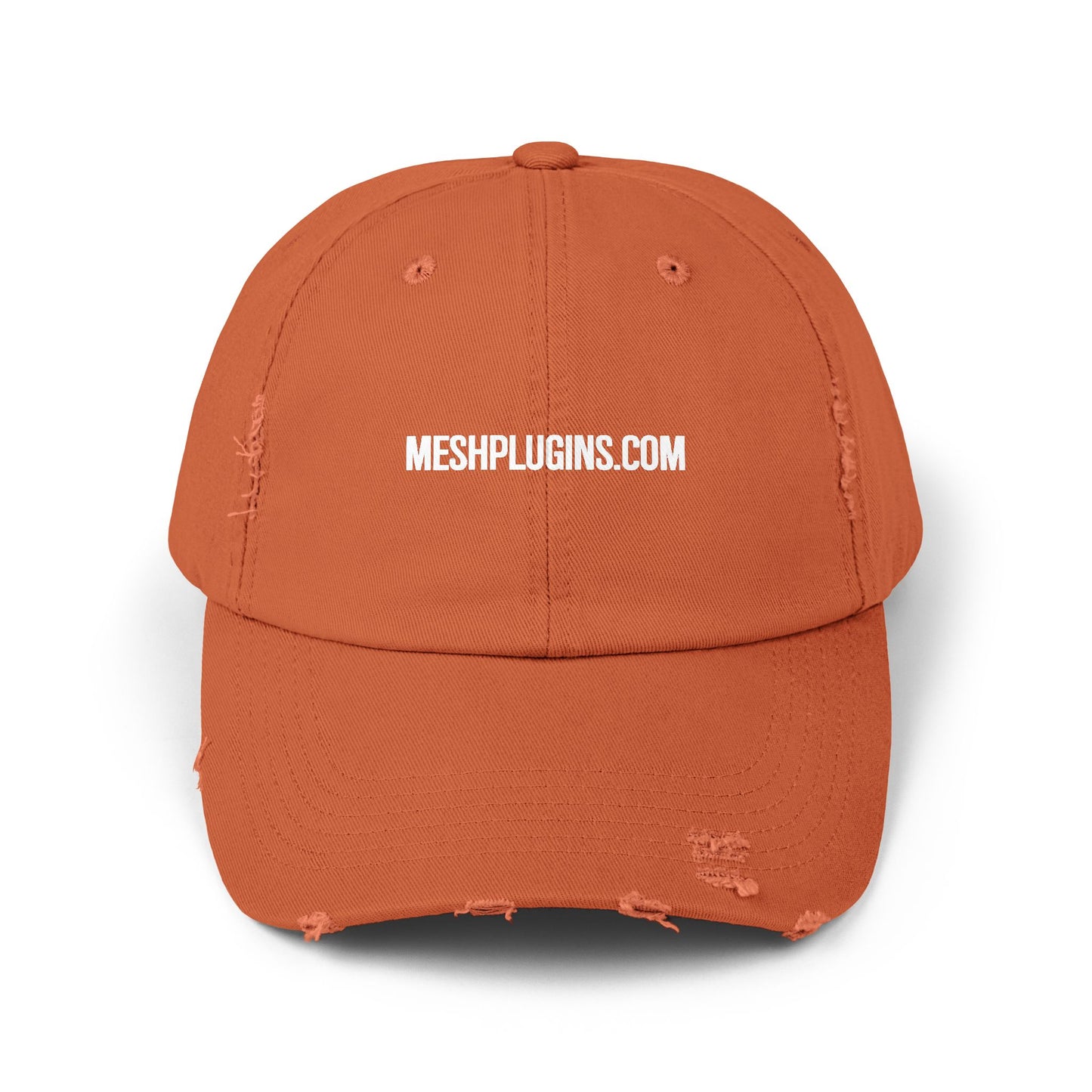 MeshPlugins.com Unisex Distressed Cap | 100% Cotton Twill Adjustable Hat