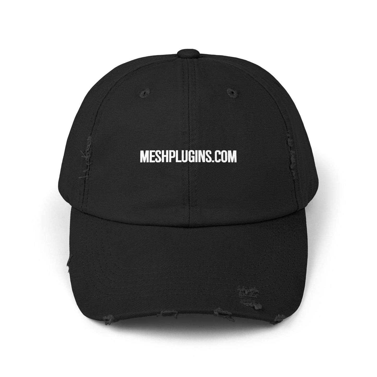 MeshPlugins.com Unisex Distressed Cap | 100% Cotton Twill Adjustable Hat