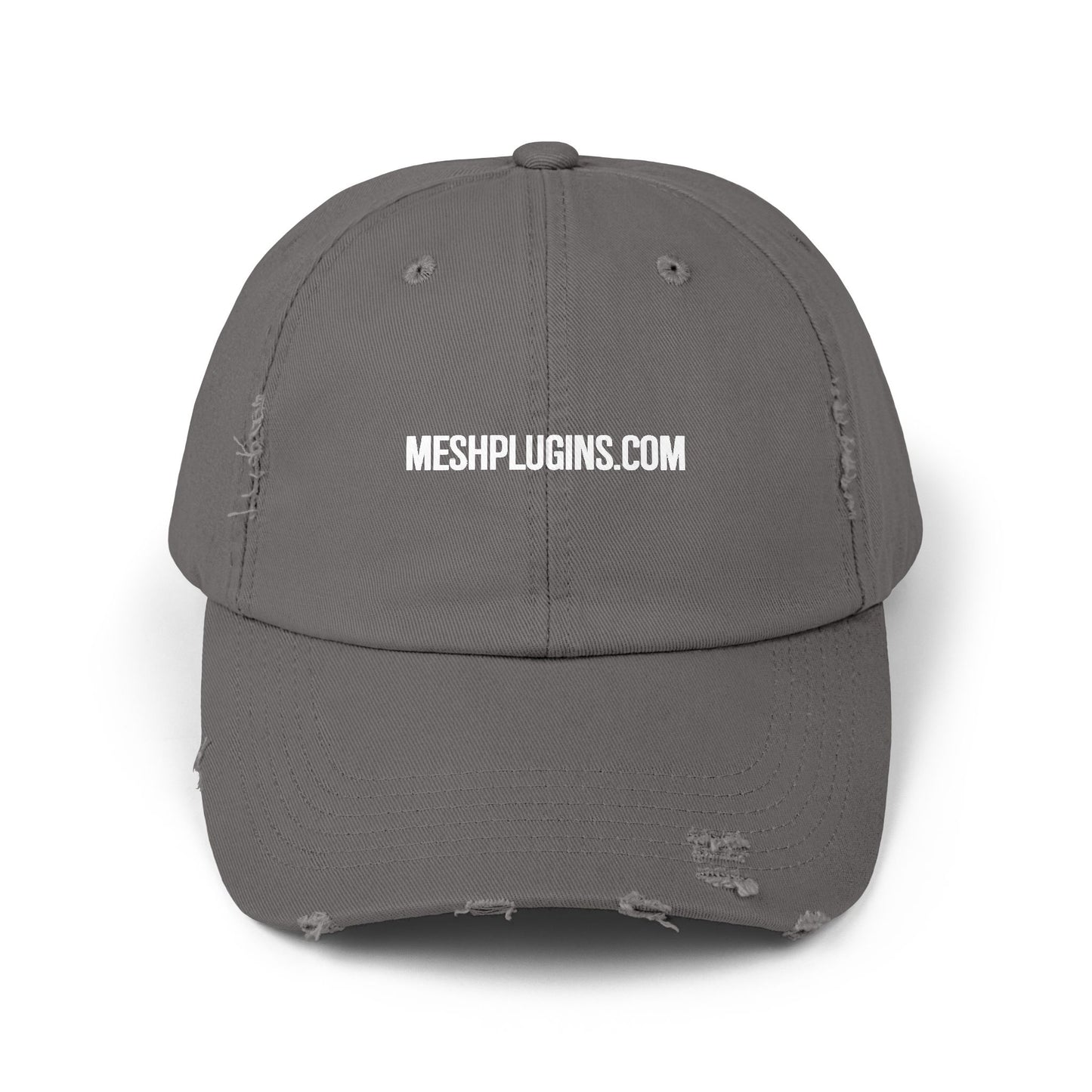MeshPlugins.com Unisex Distressed Cap | 100% Cotton Twill Adjustable Hat