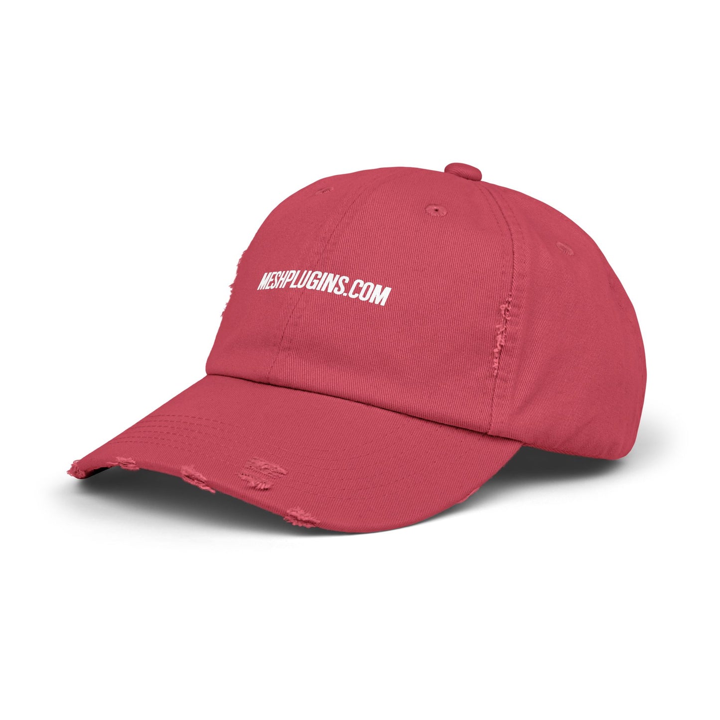 MeshPlugins.com Unisex Distressed Cap | 100% Cotton Twill Adjustable Hat