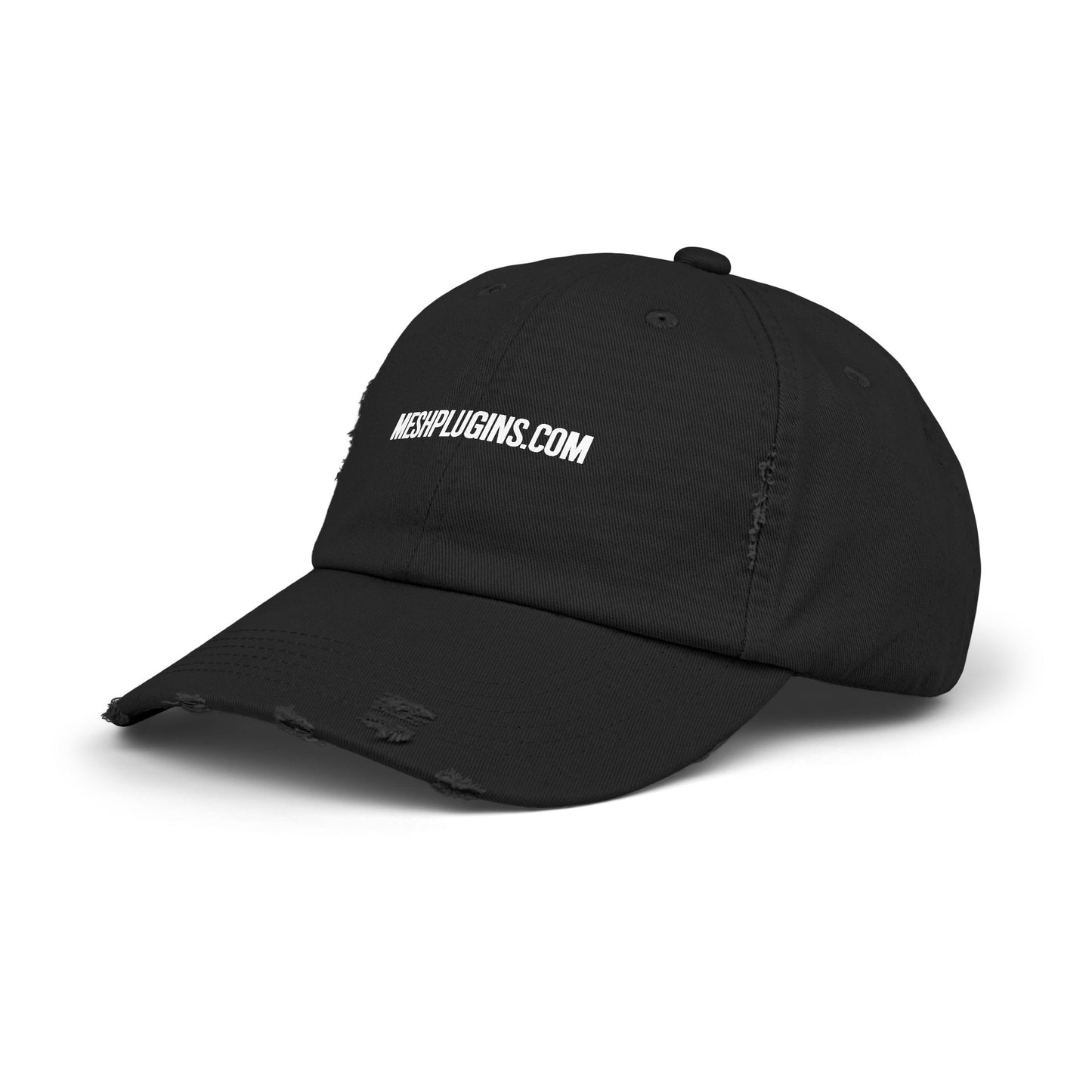MeshPlugins.com Unisex Distressed Cap | 100% Cotton Twill Adjustable Hat